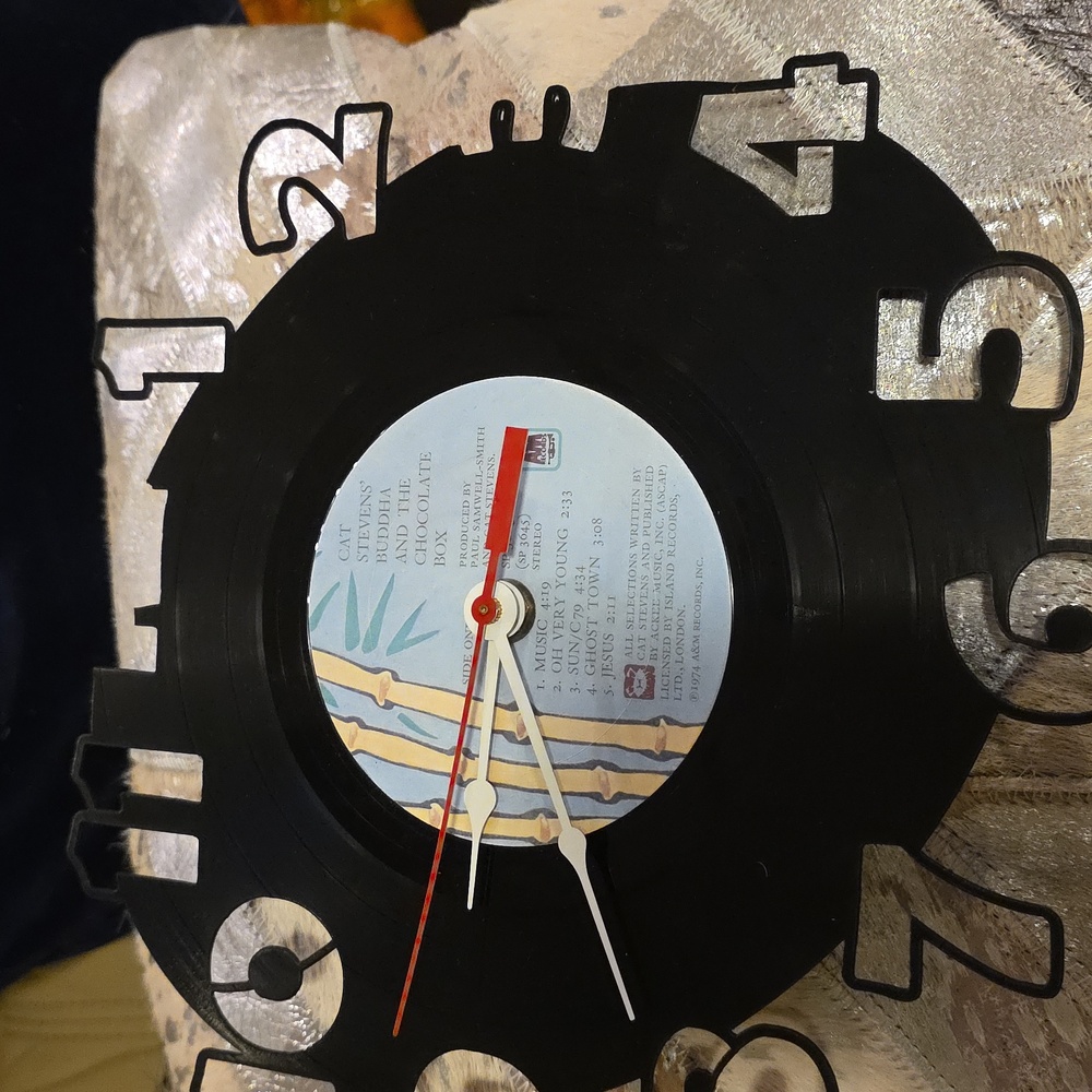 Retro Black Vinyl Record Wall Clock